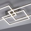 Plafonnier Leuchten-Direkt LOLAsmart-MAXI LED Acier brossé, 3 lumières, Télécommandes, Changeur de couleurs