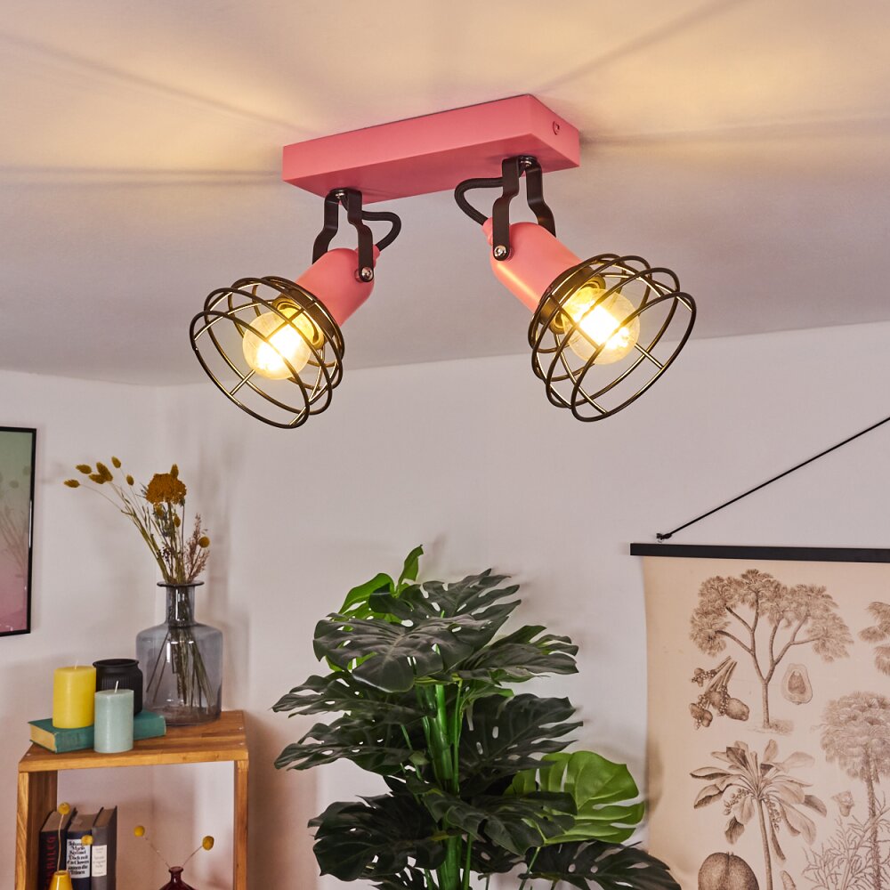 Plafonnier Builako Rose, Noir, 2 lumières main product photo