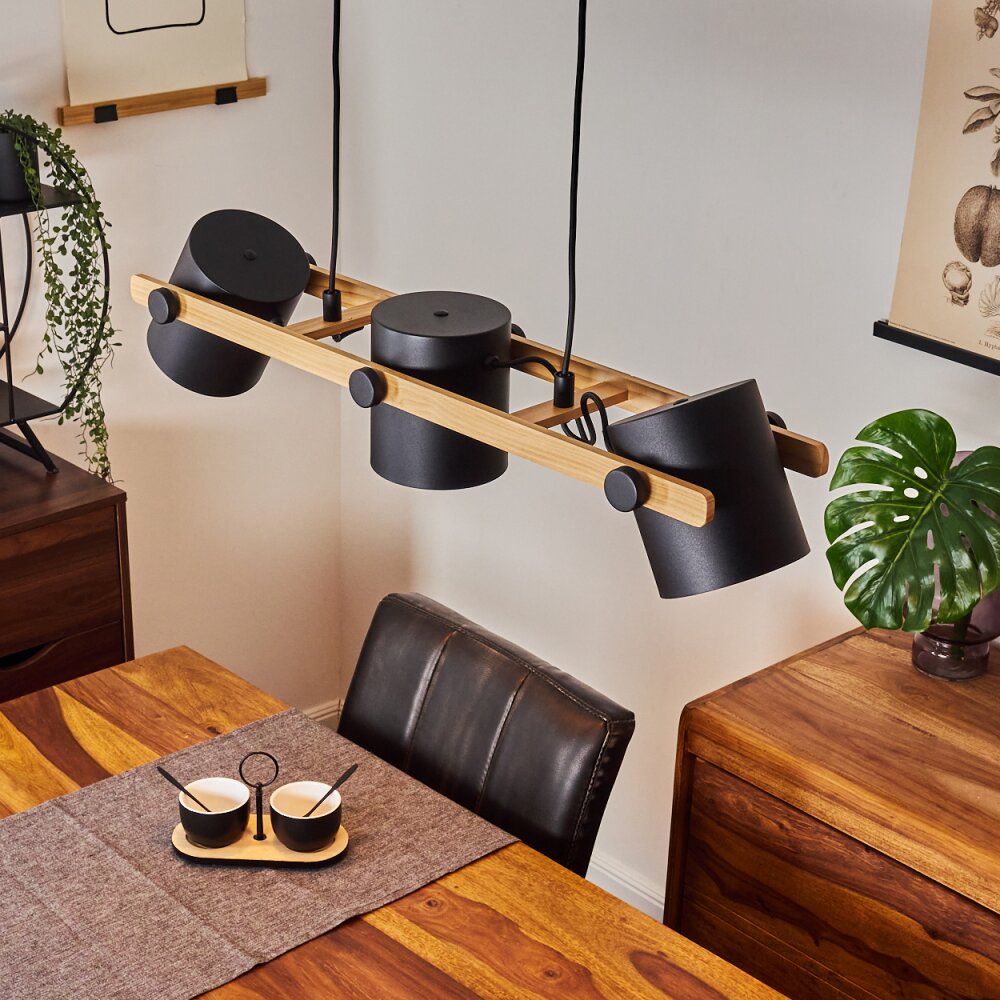 Suspension Rebbenas Noir, 3 lumières main product photo