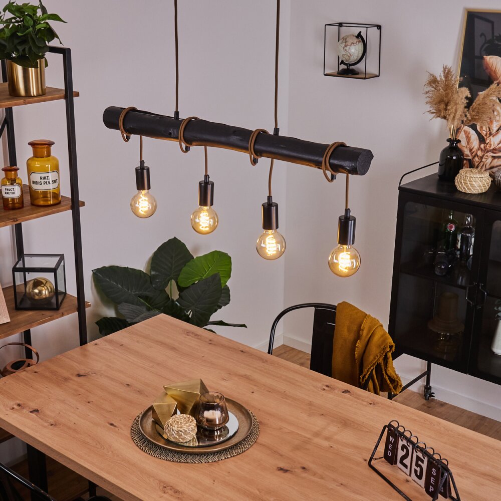 Suspension Larifano Brun, Noir, 4 lumières main product photo