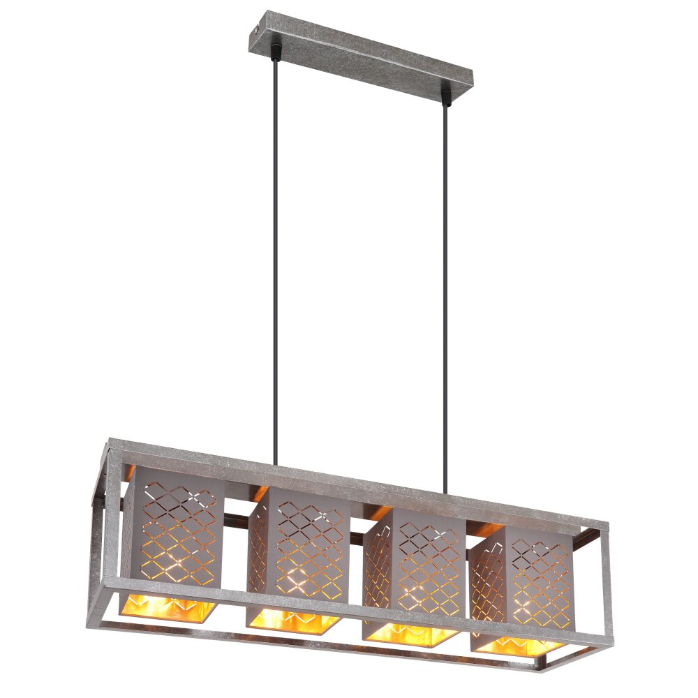 Suspension Globo THOMAS Argent Oxydé, 4 lumières main product photo