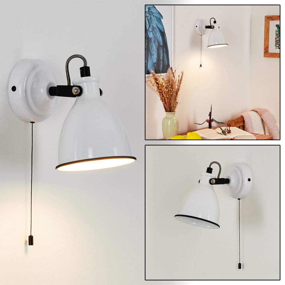 Applique murale Selki Noir, Blanc, 1 lumière main product photo