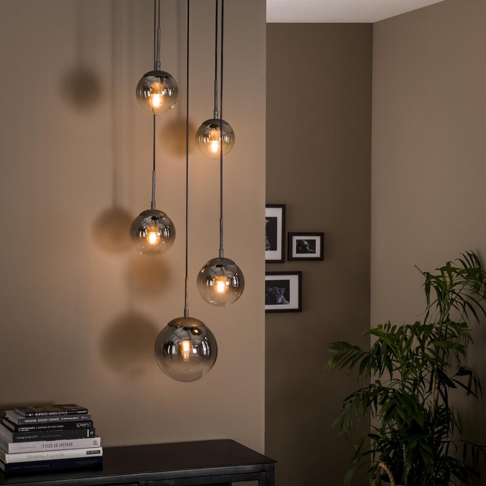 Suspension Eidanger Argent Oxydé, 5 lumières main product photo