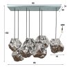 Suspension Marore Argent Oxydé, 7 lumières