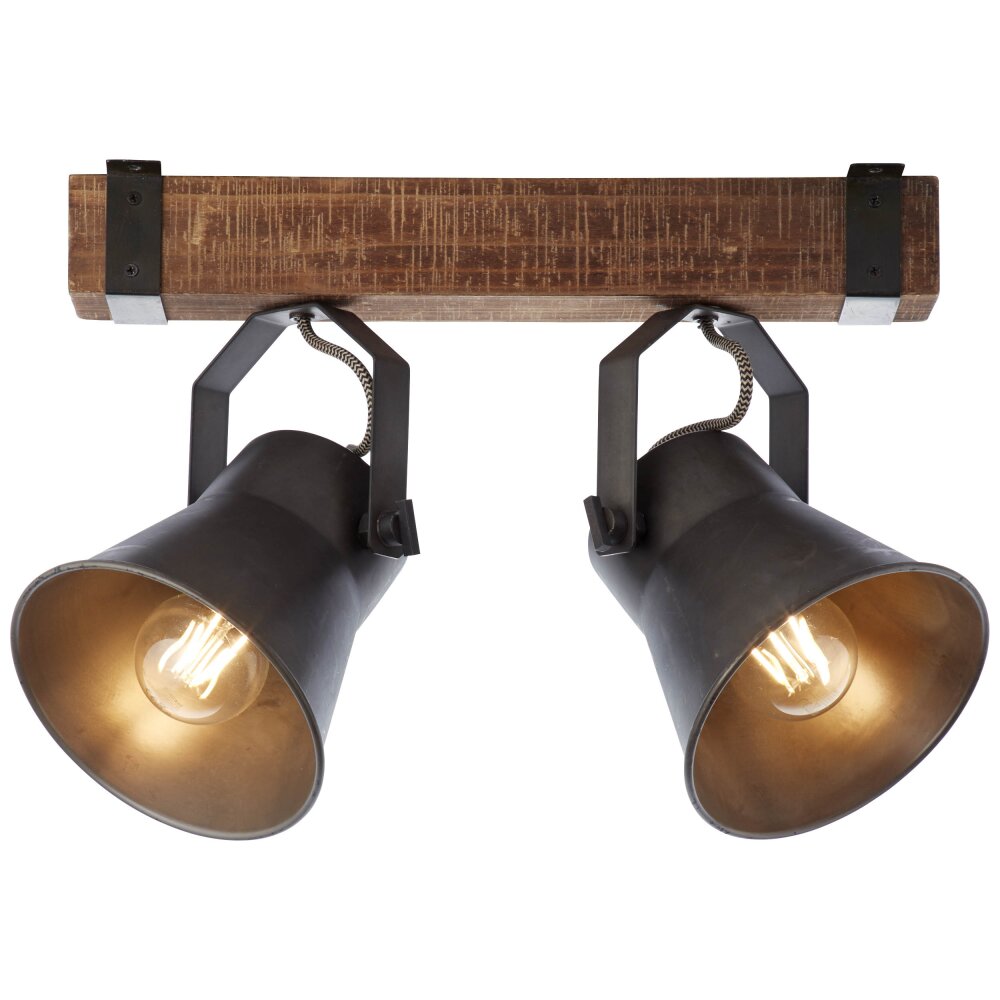Plafonnier Brilliant-Leuchten Decca Bois foncé, Noir, 2 lumières main product photo