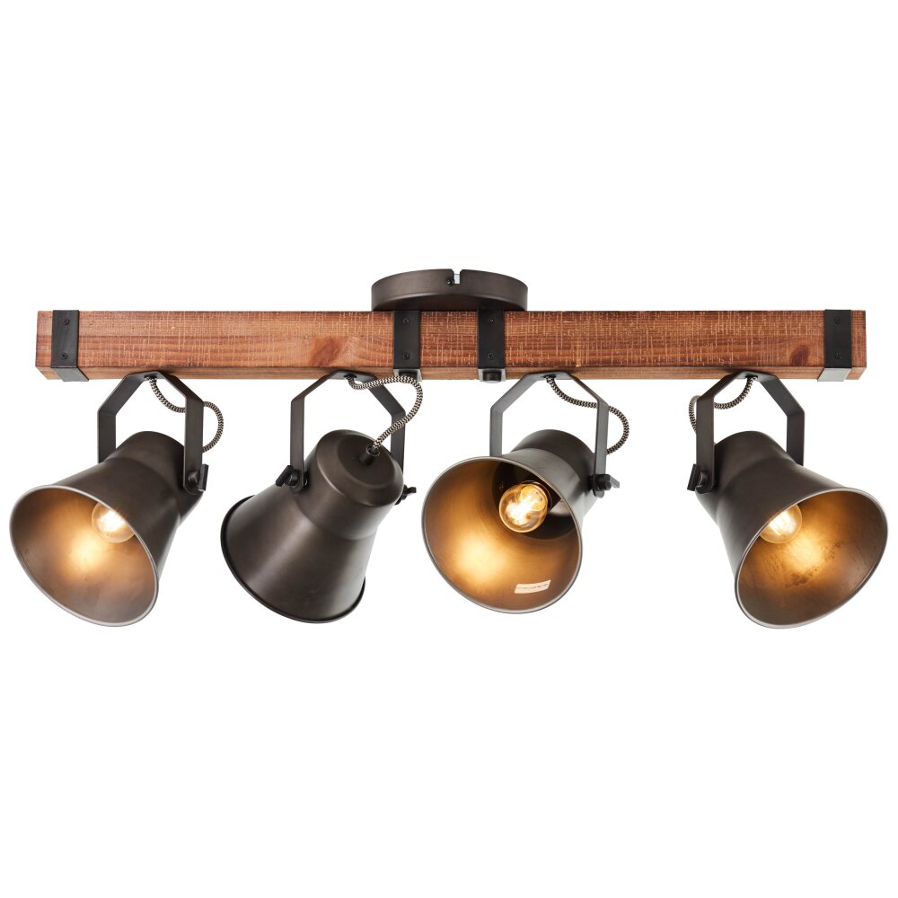 Plafonnier Brilliant-Leuchten Decca Bois foncé, Noir, 4 lumières main product photo