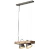 Suspension Brilliant-Leuchten Decca Bois foncé, Noir, 2 lumières