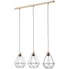 Suspension Brilliant-Leuchten Drewno Bois clair, Noir, 3 lumières