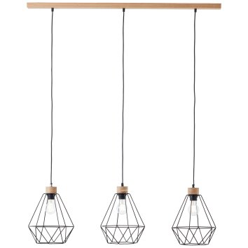 Suspension Brilliant-Leuchten Drewno Bois clair, Noir, 3 lumières