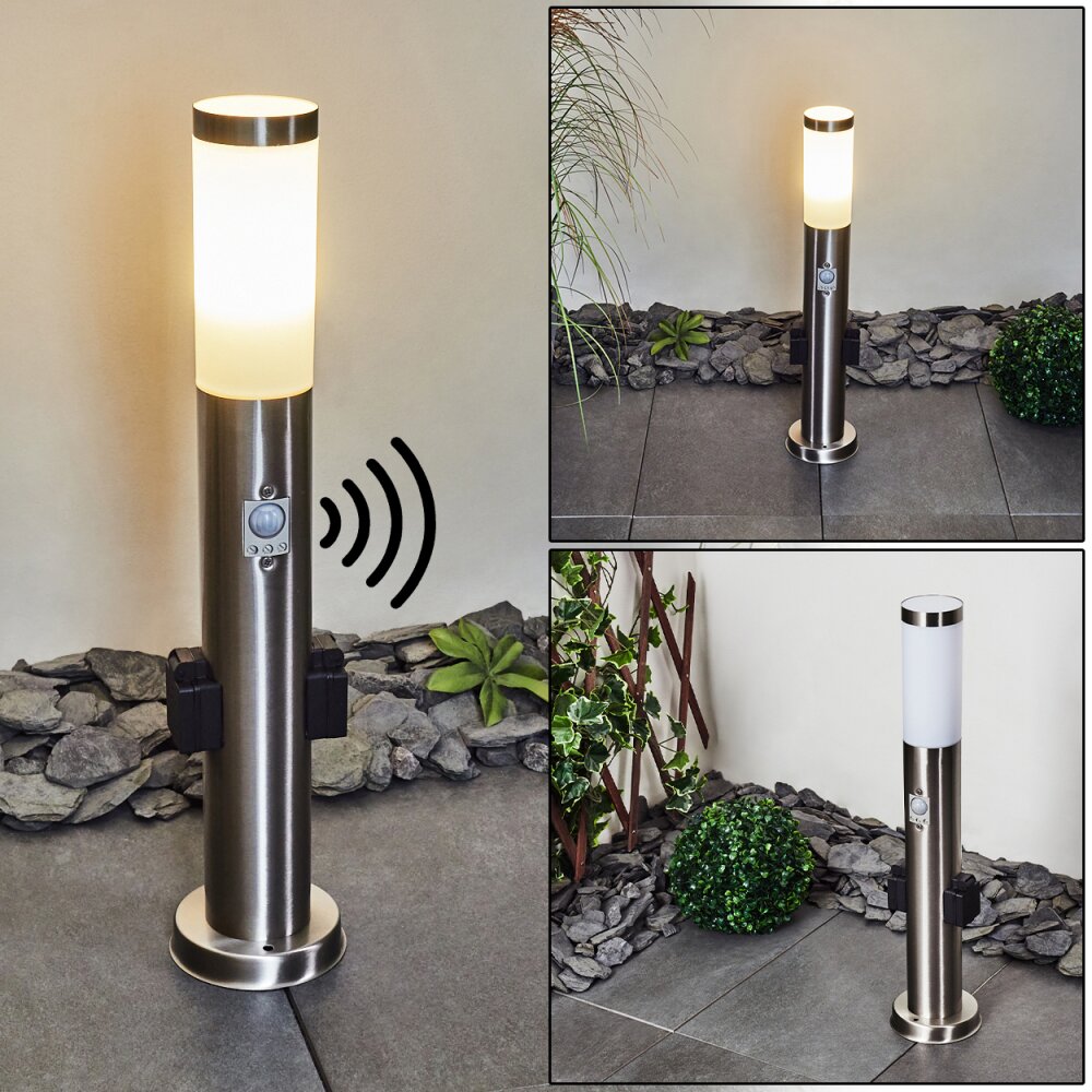 Borne lumineuse Gaborone LED Nickel mat, 1 lumière, Détecteur de mouvement main product photo