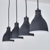 Suspension Malabe Bois foncé, Noir, 4 lumières
