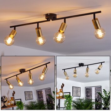 Plafonnier Maidfordo Laiton, Noir, 4 lumières Plafonnier Maidfordo Laiton, Noir, 4 lumières