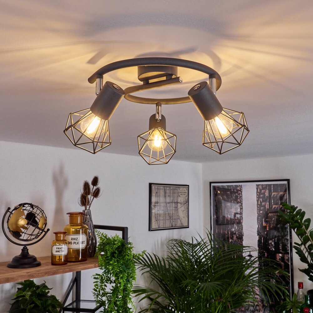 Plafonnier Gullspang Anthracite, Chrome, 3 lumières main product photo