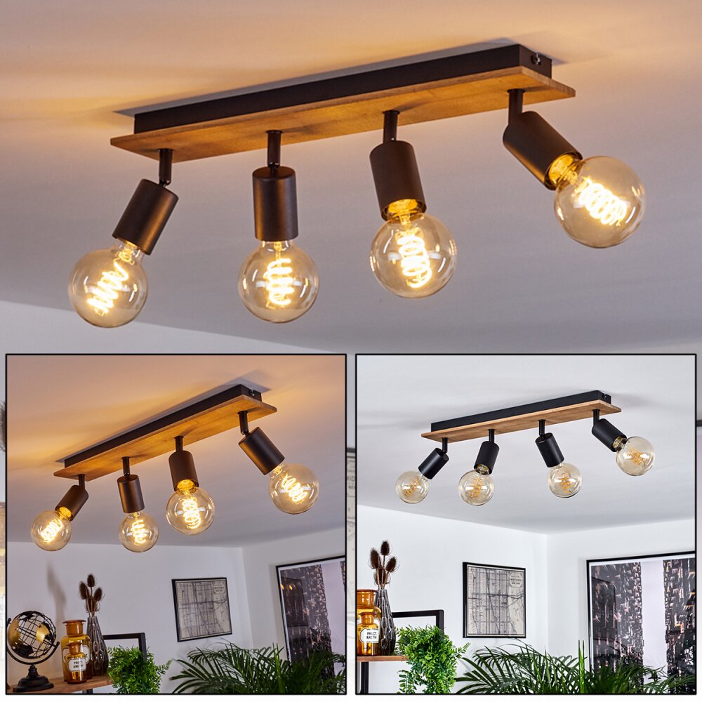 Plafonnier Maidford Bois foncé, Noir, 4 lumières main product photo