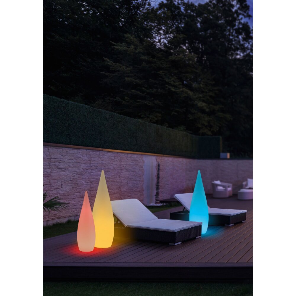 Lampadaire d'extérieur Reality Palmas LED Blanc, 1 lumière, Télécommandes, Changeur de couleurs main product photo