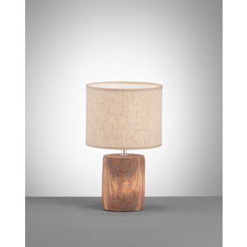 Lampe de table Fischer-Honsel Malik Bois foncé, 1 lumière