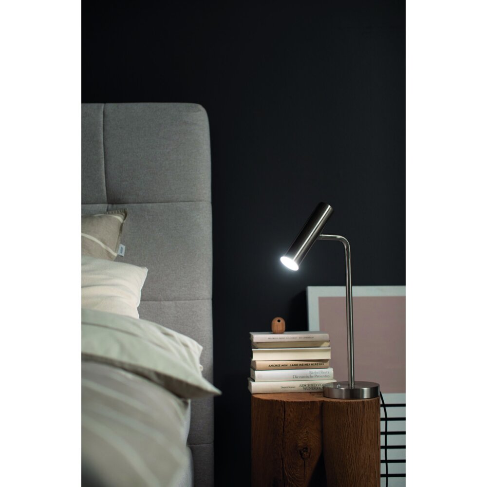 Lampe de table SCHÖNER-WOHNEN-Kollektion Stina LED Nickel mat, 1 lumière main product photo