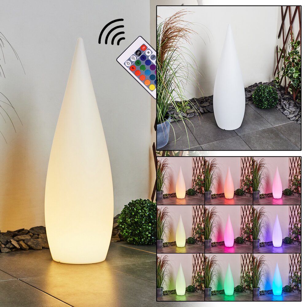 Lampadaire d'extérieur Bouilli LED Blanc, 1 lumière, Télécommandes, Changeur de couleurs main product photo