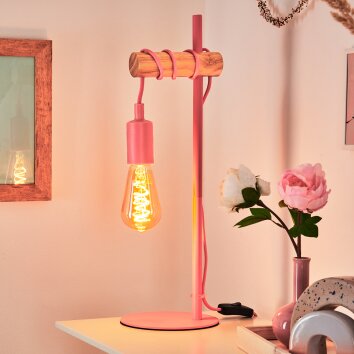 Lampe de table Picmy Écru, Rose, 1 lumière