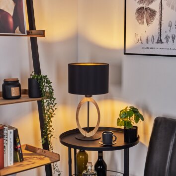 Lampe de table Kintore Brun, Noir, 1 lumière