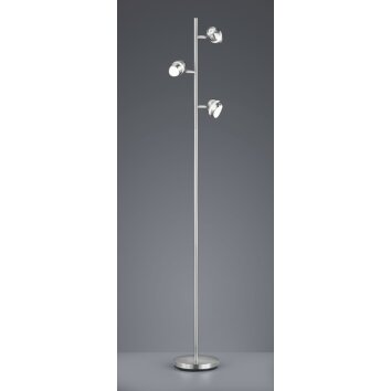 Lampadaire Trio Shark LED Nickel mat, 3 lumières