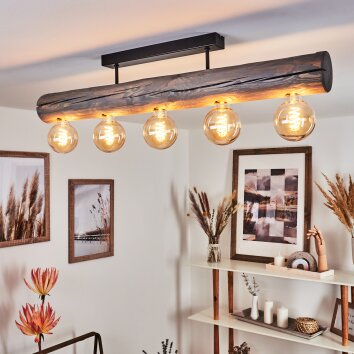 Plafonnier Canedo Gris, Noir, 5 lumières