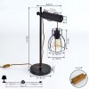 Lampe de table Gondo Brun, Noir, 1 lumière