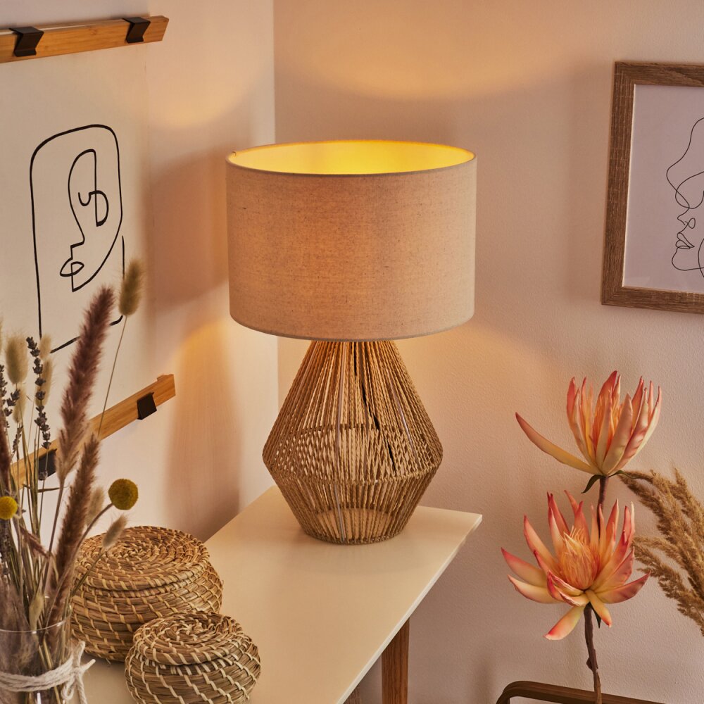 Lampe de table Canot Brun, Écru, 1 lumière main product photo