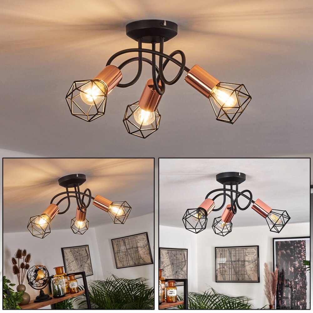 Plafonnier Baripada Noir, 3 lumières main product photo