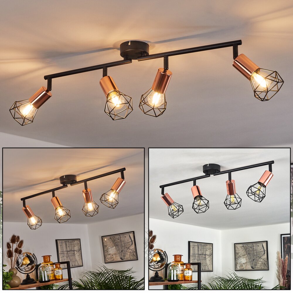 Plafonnier Baripada Noir, 4 lumières main product photo