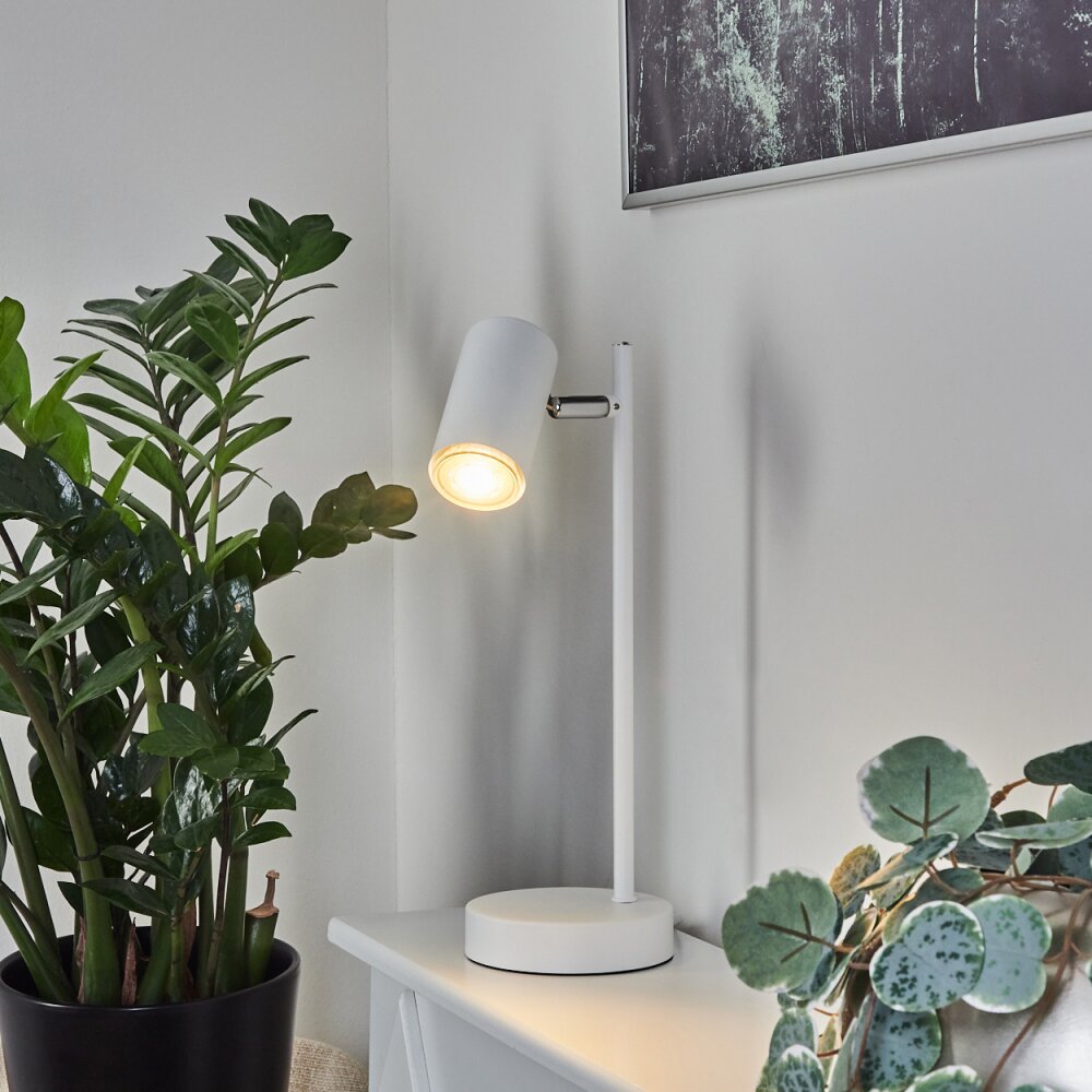 Lampe de table Javel Chrome, Blanc, 1 lumière main product photo