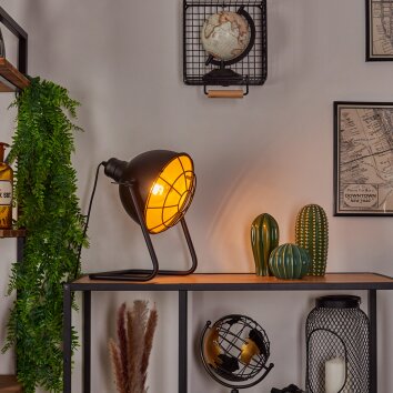 Lampe de table Malix Noir, 1 lumière