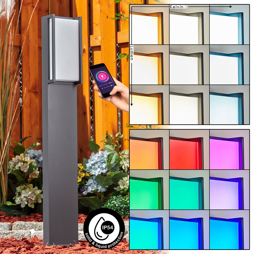 Borne lumineuse Skove LED Anthracite, 1 lumière, Changeur de couleurs main product photo