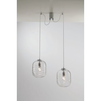 Suspension Luce-Design Nereide Laiton, 2 lumières