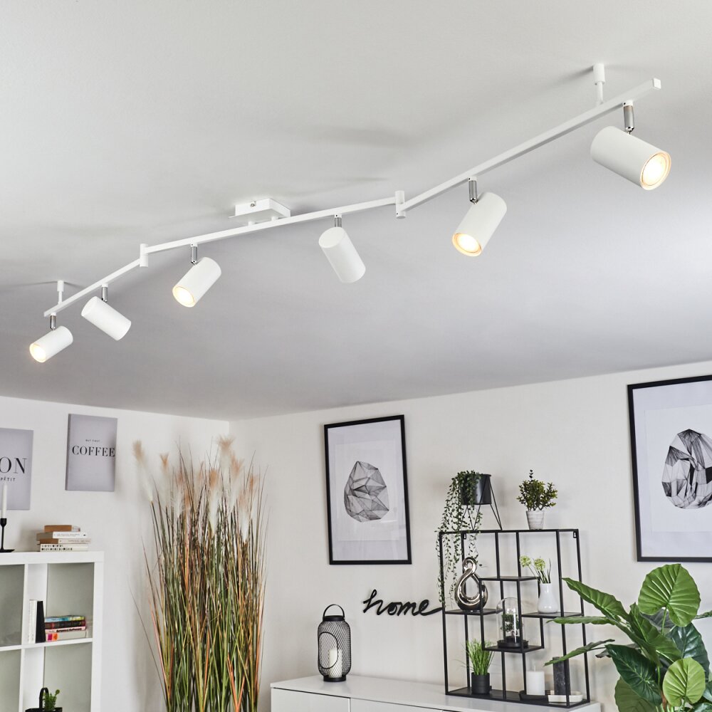 Plafonnier Javel Chrome, Blanc, 6 lumières main product photo