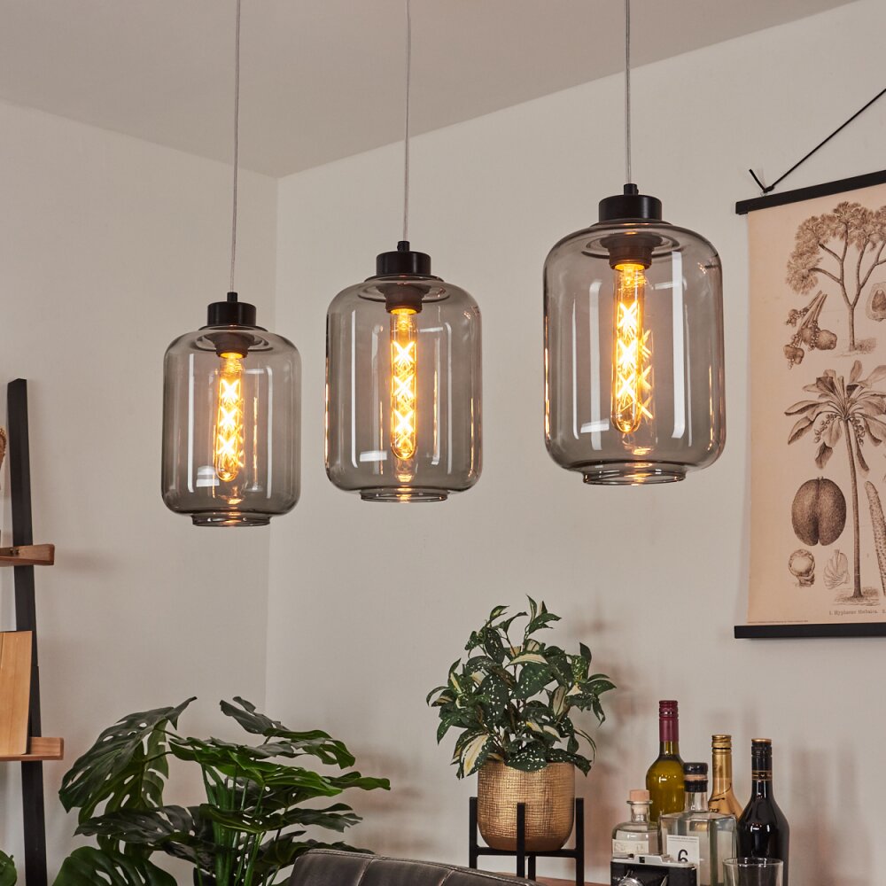 Suspension Chiedent Noir, 3 lumières main product photo