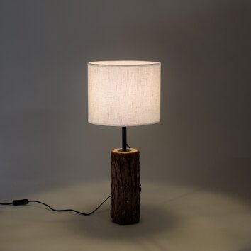 Lampe de table Leuchten-Direkt BARK Écru, Noir, 1 lumière