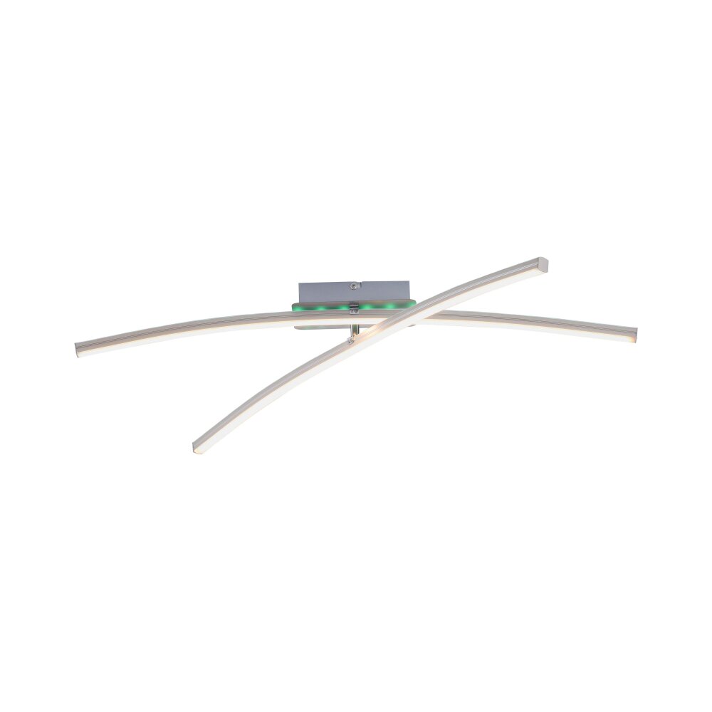 Plafonnier Leuchten-Direkt ALINA LED Acier brossé, 2 lumières, Télécommandes, Changeur de couleurs main product photo