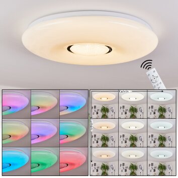 Plafonnier Page LED, 2 lumières, Télécommandes, Changeur de couleurs