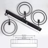 Suspension Tercel Brun foncé, Nickel mat, Noir, 3 lumières