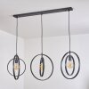 Suspension Tercel Brun foncé, Nickel mat, Noir, 3 lumières