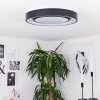 Plafonnier Page LED Noir, Blanc, 2 lumières, Télécommandes, Changeur de couleurs