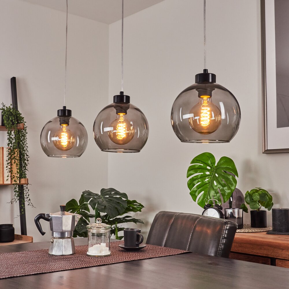 Suspension Andeer Noir, 3 lumières main product photo