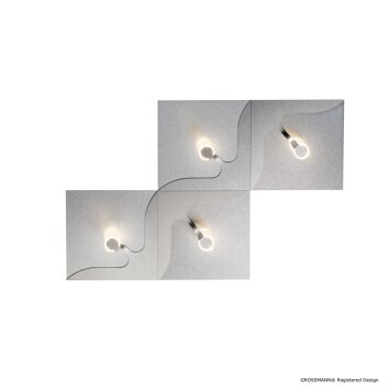 Plafonnier Grossmann FLOW LED Aluminium, 4 lumières