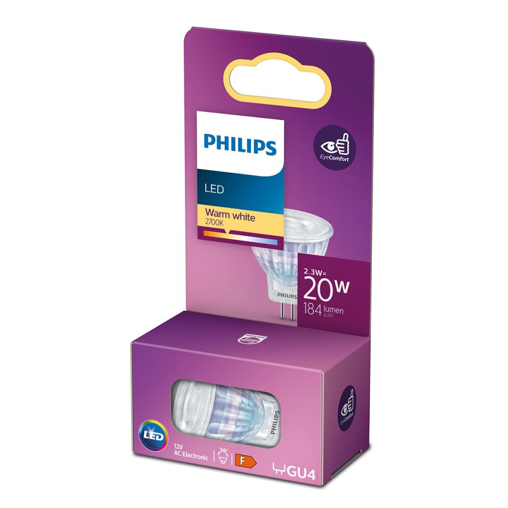 LED GU4 2,3 Watt 2700 Kelvin 200 Lumen Philips main product photo