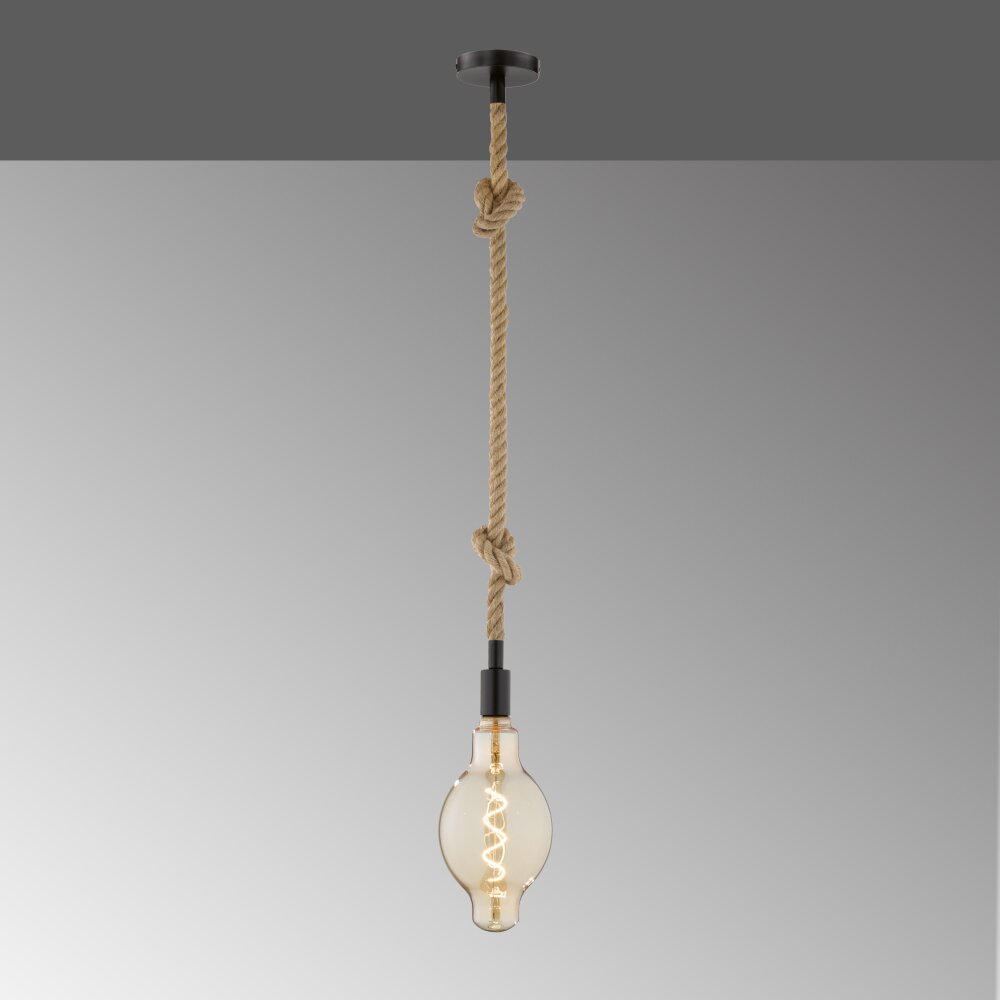 Suspension Fischer-Honsel Rope Noir, 1 lumière main product photo
