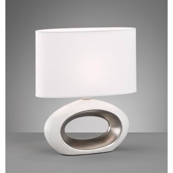 Lampe de table Fischer-Honsel Coba Blanc, 1 lumière