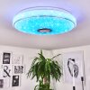 Plafonnier Cham LED Chrome, Blanc, 2 lumières, Télécommandes, Changeur de couleurs