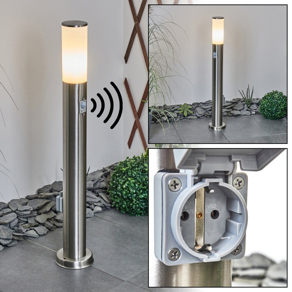 Borne lumineuse Caserta Nickel mat, 1 lumière, Détecteur de mouvement main product photo