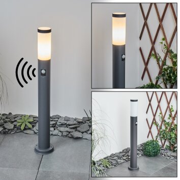 Borne lumineuse Sessa Anthracite, 1 lumière, Détecteur de mouvement